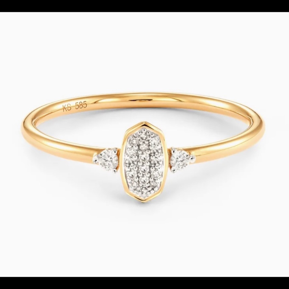 Kendra Scott Marisa 14k Yellow Gold Band Ring in White Diamond